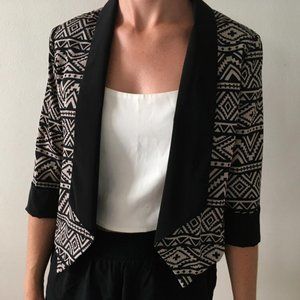 Cropped Patterned Blazer (Lush)